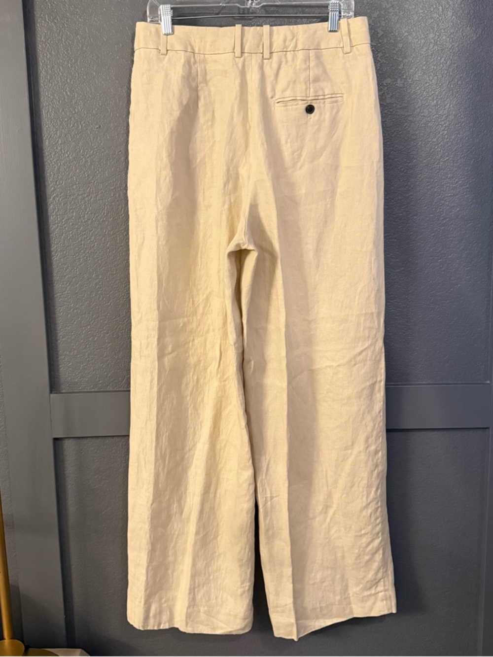 MASSIMO DUTTI • Linen wide leg trousers pants - size 10 tan - Picture 4 of 7